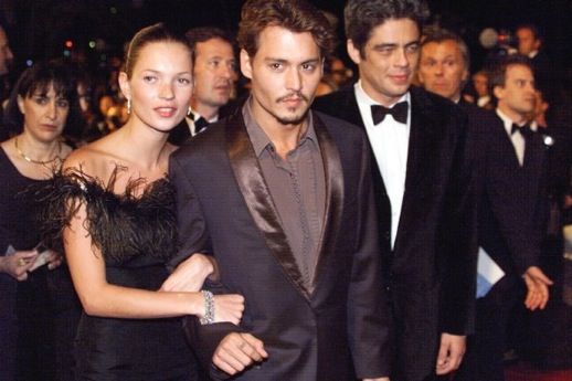 LE FASHION BLOG JOHNNY DEPP KATE MOSS JOHNNY AND KATE INSPIRATION STRAPLESS FEATHER DRESS BLACK EVENT 21