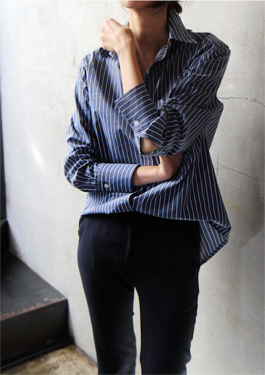 Le Fashion Blog 25 Ways To Wear A Striped Button Down Shirt Oversized Tucked Via Death By Elocution Black Pants