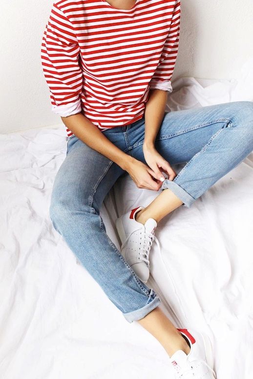 Le Fashion Blog Blogger Style Weekend Look Red And White Striped Tee ...