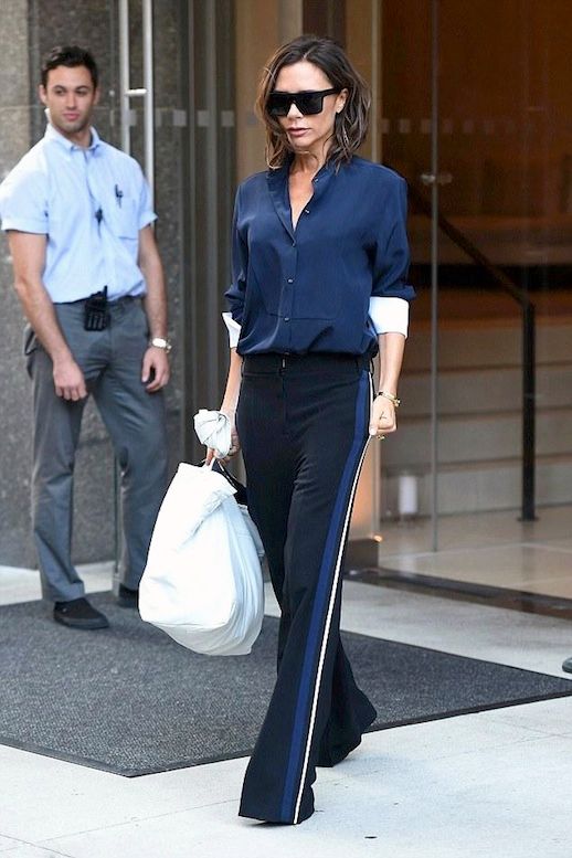 How Victoria Beckham Wears The Side-Stripe Pants Trend | Le Fashion ...