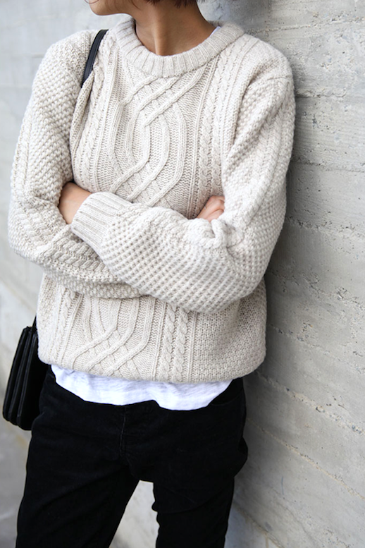Le Fashion: How To Layer A Cozy Cable Knit Sweater