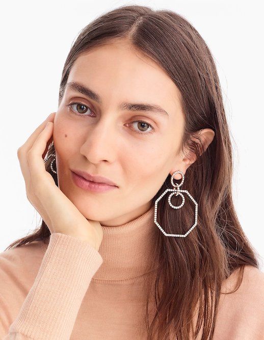 Le Fashion Blog J Crew Best Statement Earrings To Shop Now Pave Octagon Earrings photo Le-Fashion-Blog-J-Crew-Best-Statement-Earrings-To-Shop-Now-Pave-Octagon-Earrings.jpg