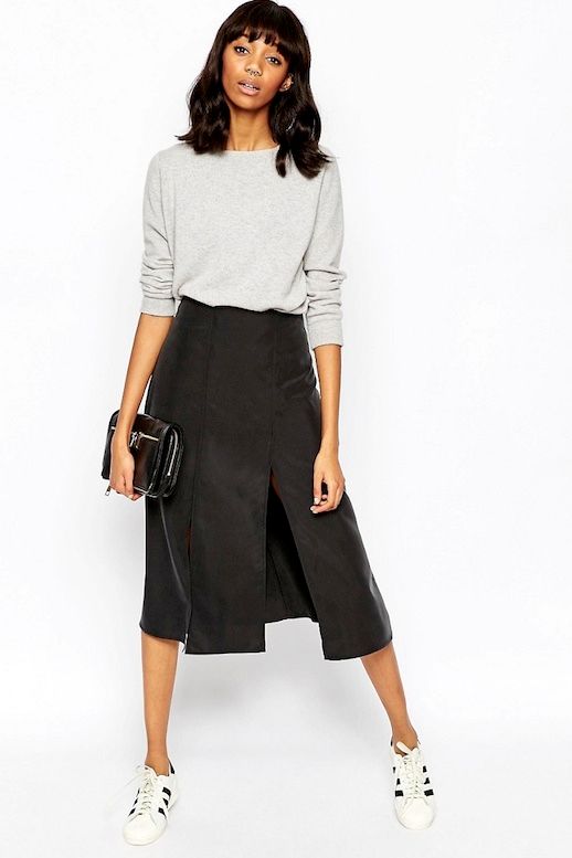 Le Fashion: Under $50: A Crazy Cool Black Spliced Skirt