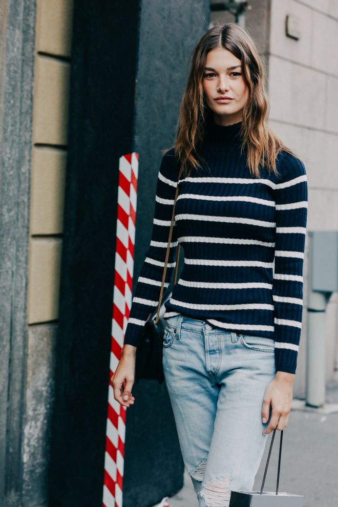 Model-Off-Duty Style: Snag Ophelie Guillermand's Striped Look | Le ...