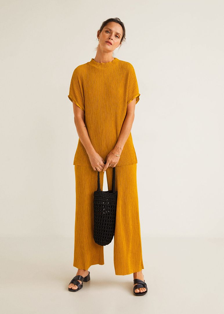 Le Fashion Blog Shop Mango Luxe Pieces Under 100 Pleated T Shirt