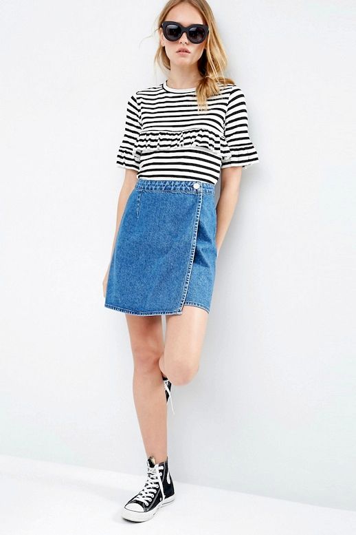 Under $50: The Perfect Denim Wrap Skirt | Le Fashion | Bloglovin’