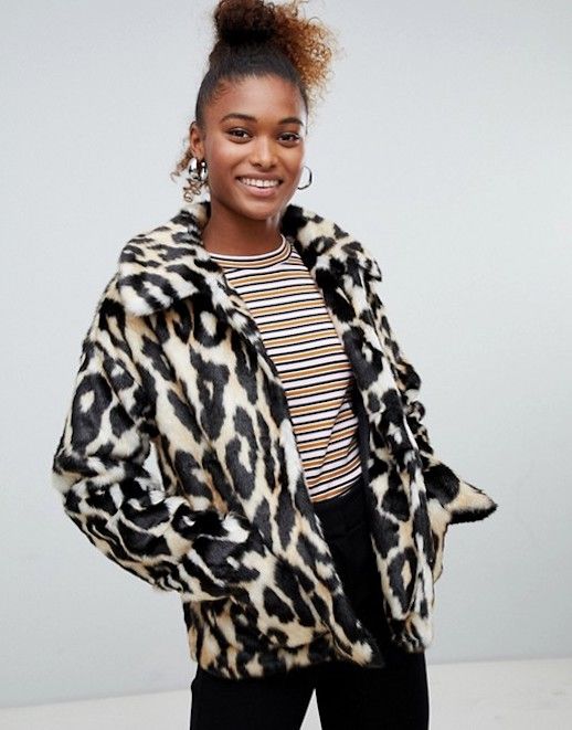 Le Fashion Blog The Best Unique Faux Fur Coats On Asos Statement Outerwear Monki Faux Fur Leopard Print Jacket