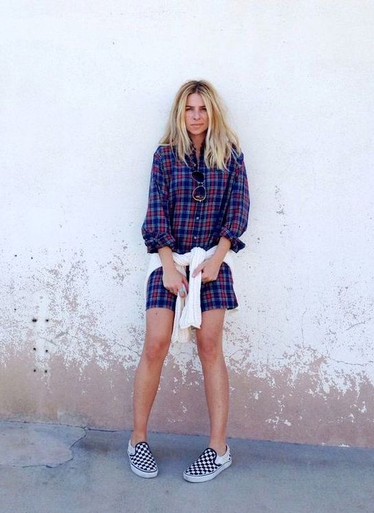 Le Fashion Blog -- 15 Ways To Wear Checkered Vans Slip On Sneakers -- Blogger Style: Plaid Dress -- Via Ascot Friday -- photo 13-Le-Fashion-Blog-15-Ways-To-Wear-Checkered-Van-Slip-On-Sneakers-Plaid-Dress-Via-Ascot-Friday.jpg