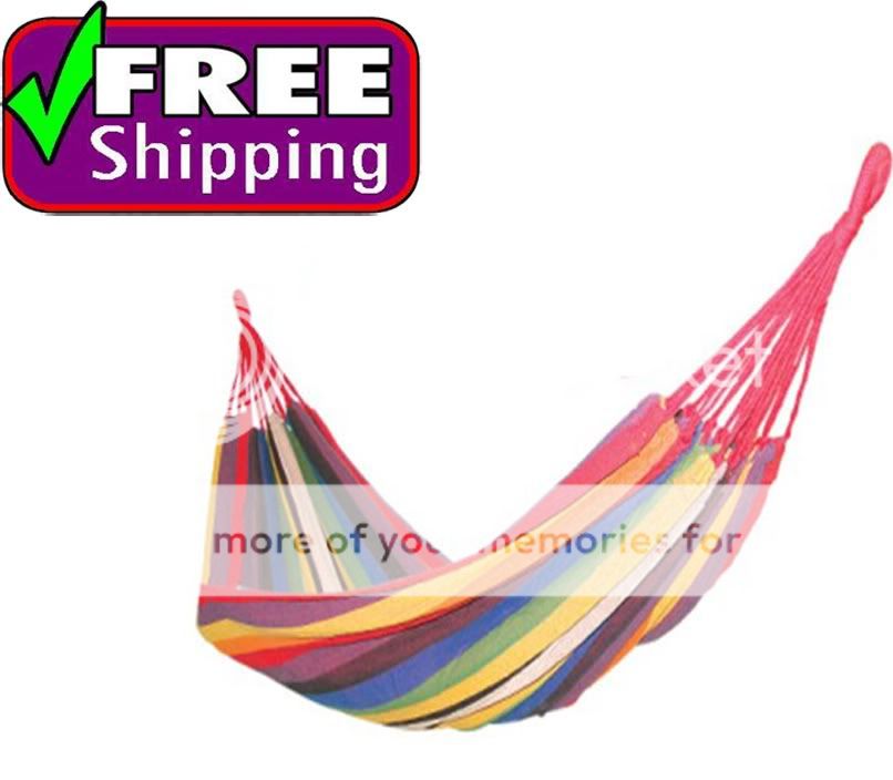 red single canvas outdoor leisure fabric stripes hammock bed only